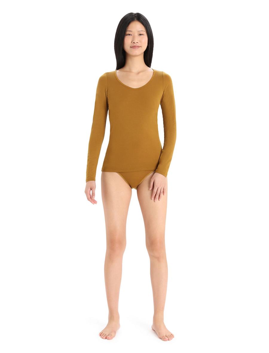 Clove Icebreaker Merino Siren Long Sleeve Sweetheart Top Women's Underwear | AU 1686ZUTG